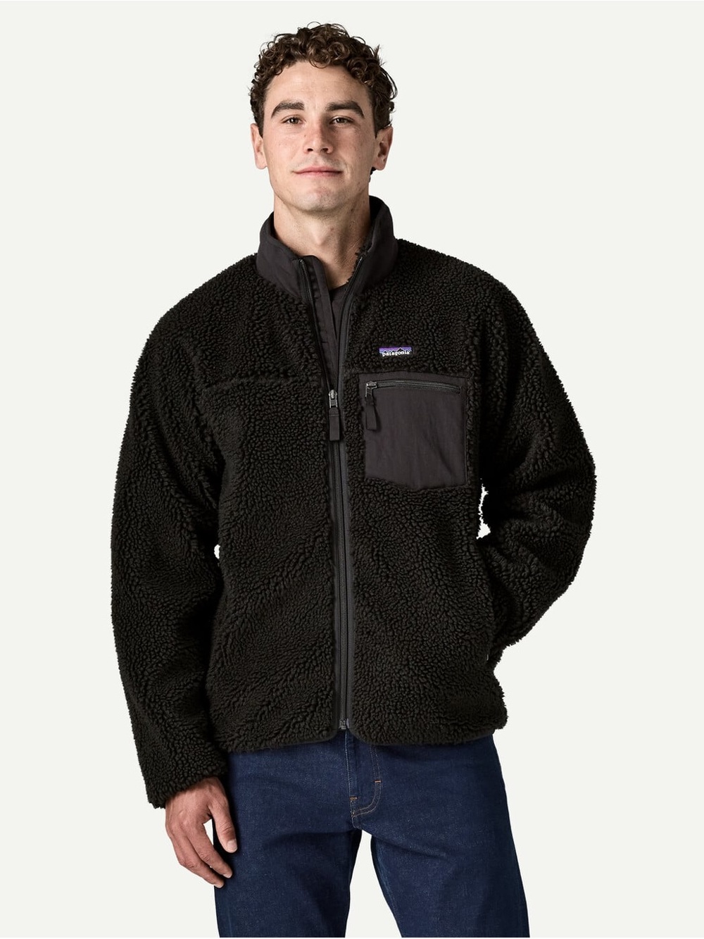 Men's Patagonia Classic Retro-X Fleece Full Zip Jacket M in Black